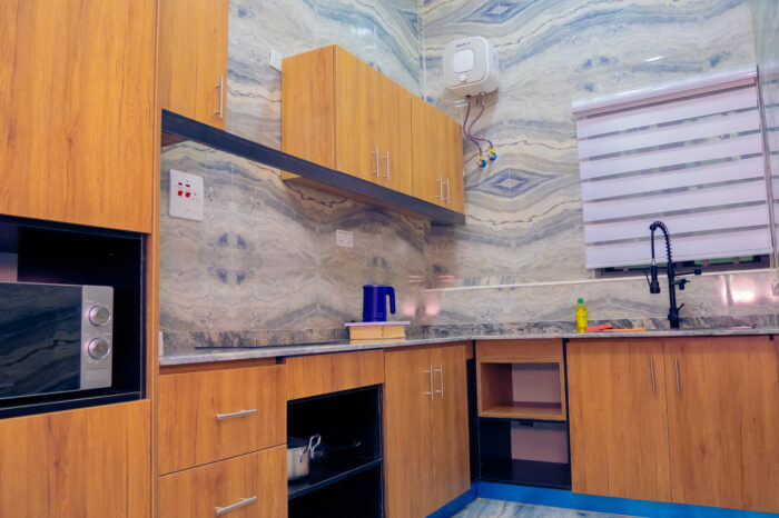 Furnished living room in shortlet apartment Kubwa Abuja