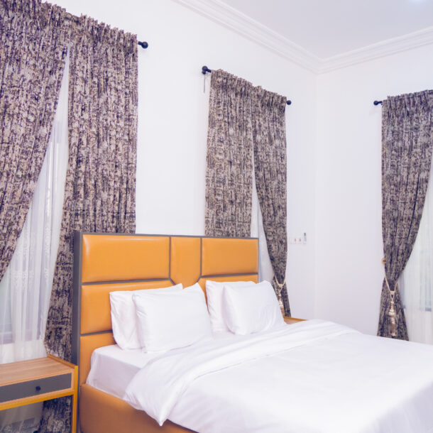 Furnished living room in shortlet apartment Kubwa Abuja