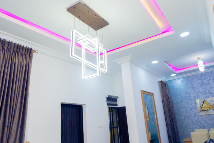 Furnished living room in shortlet apartment Kubwa Abuja