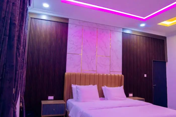 Furnished living room in shortlet apartment Kubwa Abuja