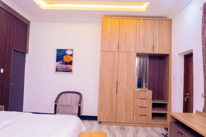 Furnished living room in shortlet apartment Kubwa Abuja