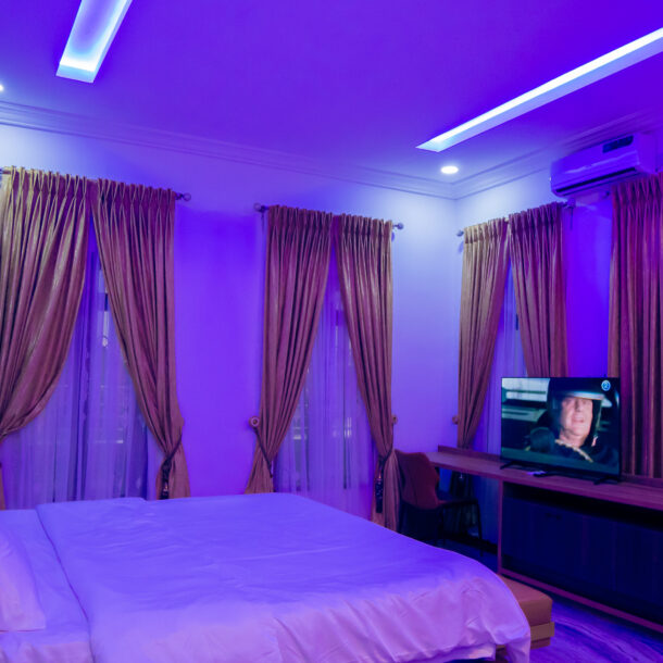 Furnished living room in shortlet apartment Kubwa Abuja