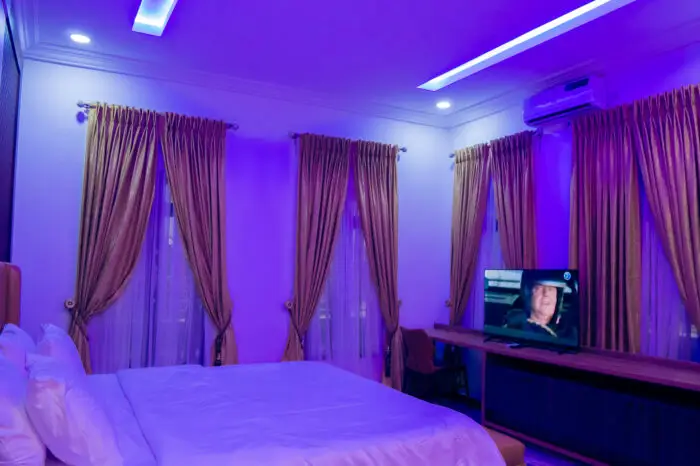 Furnished living room in shortlet apartment Kubwa Abuja